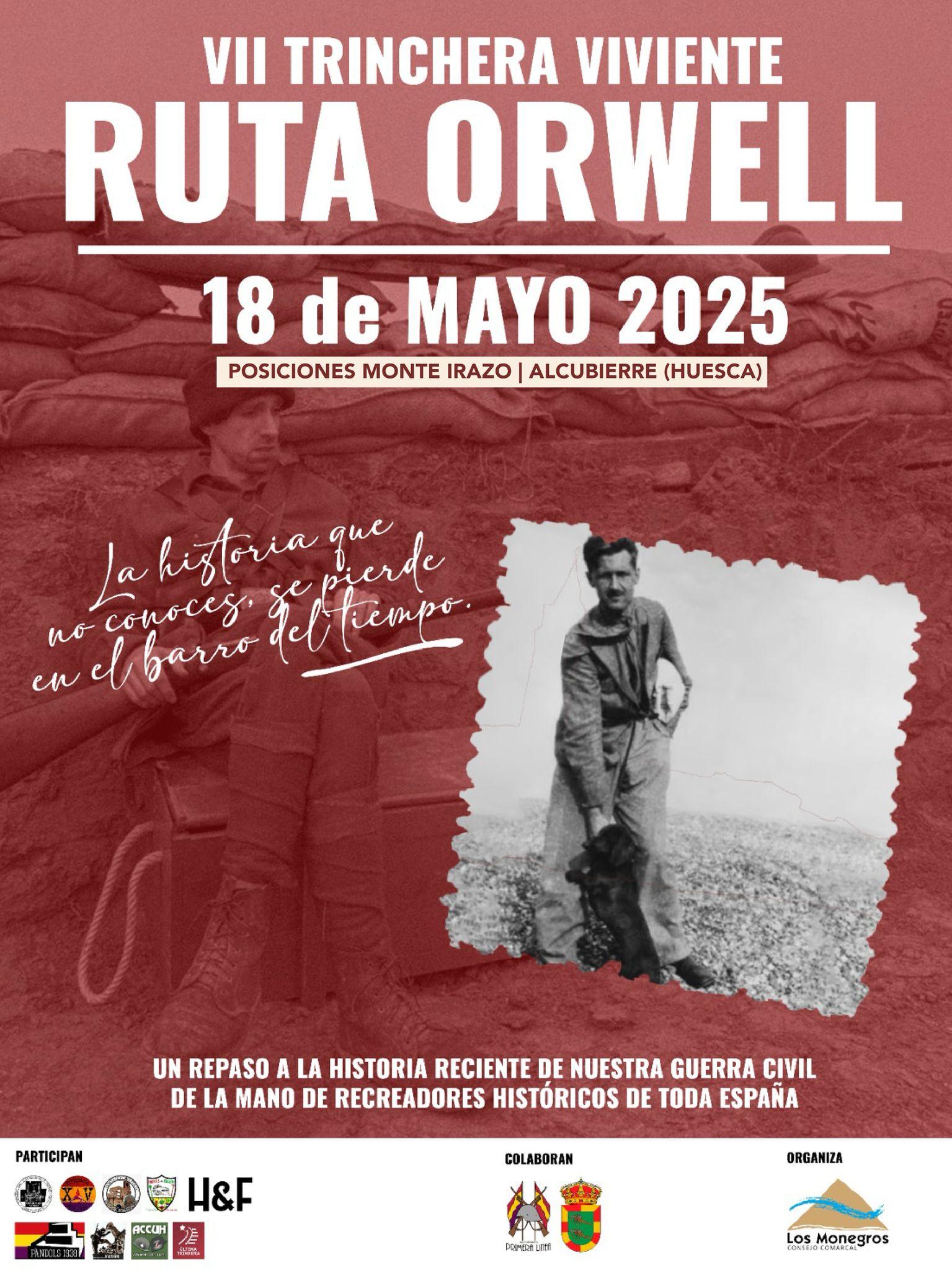 La VII Trinchera viviente de la Ruta Orwell tendrá lugar el domingo 18 de mayo 